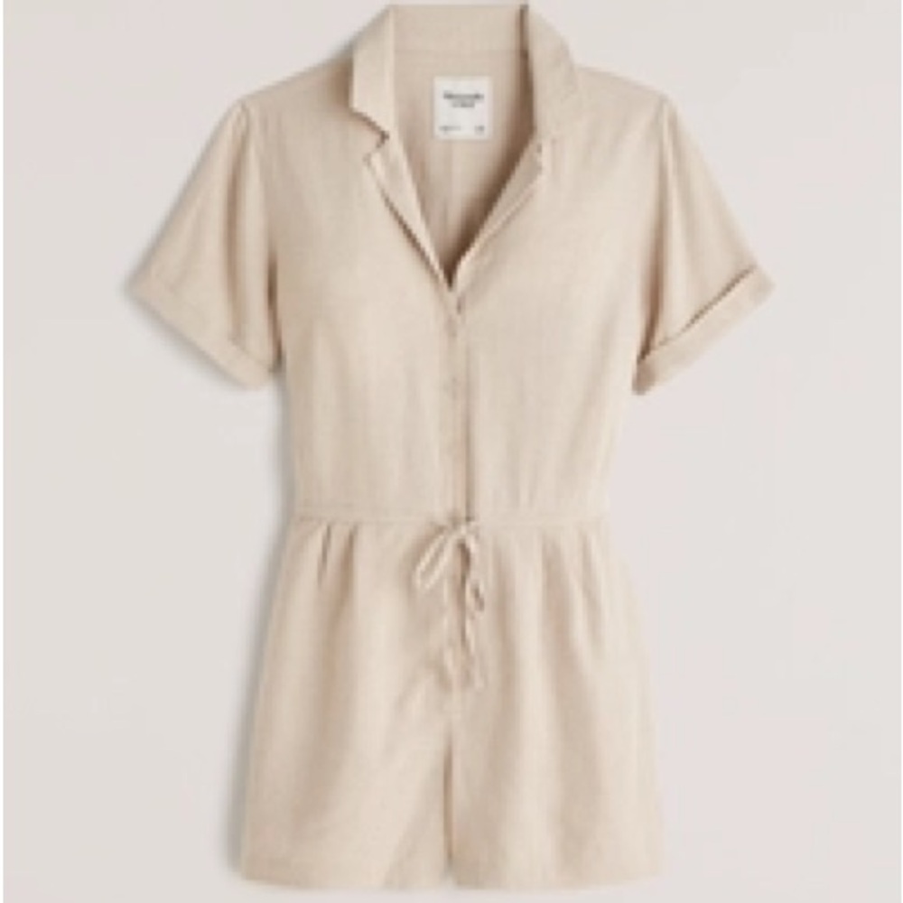 Abercrombie & Fitch Cream Jumpsuit